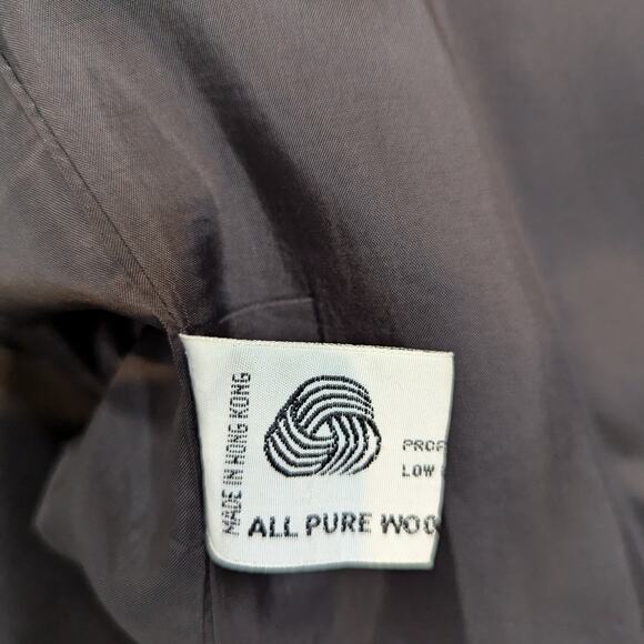 80s 90s Blazer A Line Anne Klein Velvet Trimmed Wool Blazer Black Size 2 - Picture 5 of 16